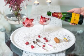 sorbettiä kuohuviinillä